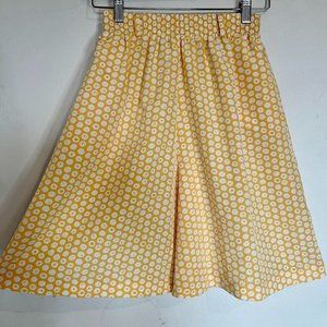 VTG 70s High Waisted Polka Dot Shorts with Elastic Waist in Yellow